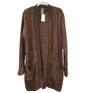 NWT - New With Tags. Matty M Chenille Cardigan XL (Tobacco)